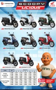 Promo Honda Scoopy Bogor Oktober 2025 – Varian warna baru, DP mulai 2,5 juta, cicilan mulai 1 jutaan, garansi 5 tahun, dealer resmi Honda Bintang Motor.