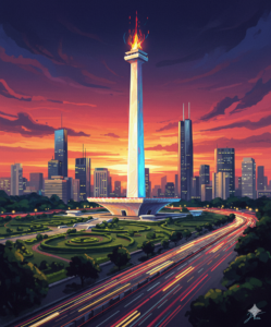 Ilustrasi Monumen Kota Jakarta by Bogor Honda Dealer Motor Honda Resmi