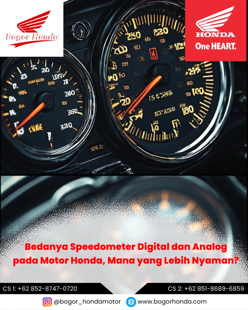 Perbandingan speedometer digital dan analog pada sepeda motor Honda modern – bogorhonda.com
