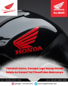 Logo sayap Honda mengarah ke kanan pada motor Honda modern dengan tampilan elegan – bogorhonda.com