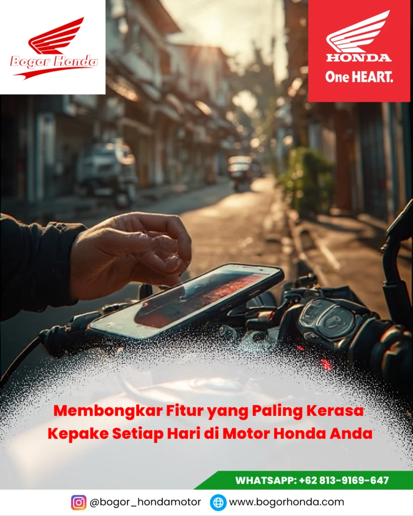 Dashboard motor Honda Vario 160 yang menampilkan fitur Smart Key System dan USB Power Charger untuk penggunaan harian.
