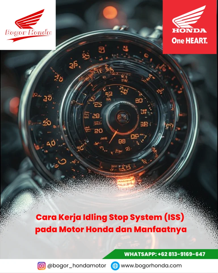 Ilustrasi fitur Idling Stop System pada motor Honda yang mematikan mesin otomatis saat berhenti – bogorhonda.com
