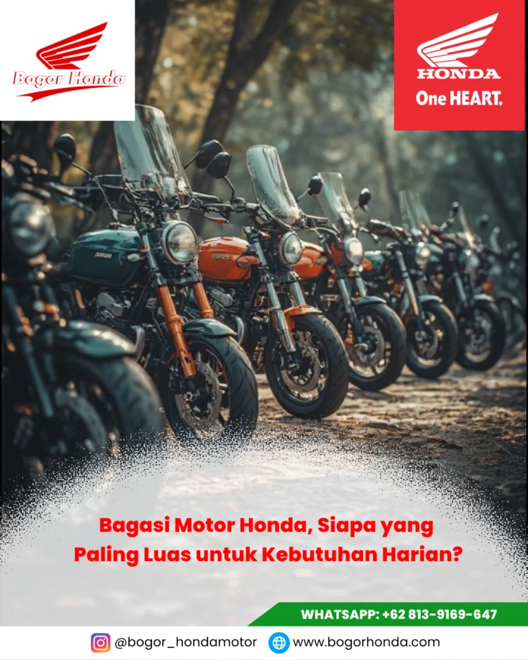 Perbandingan kapasitas bagasi motor Honda seperti PCX160, Vario 160, dan Scoopy – bogorhonda.com